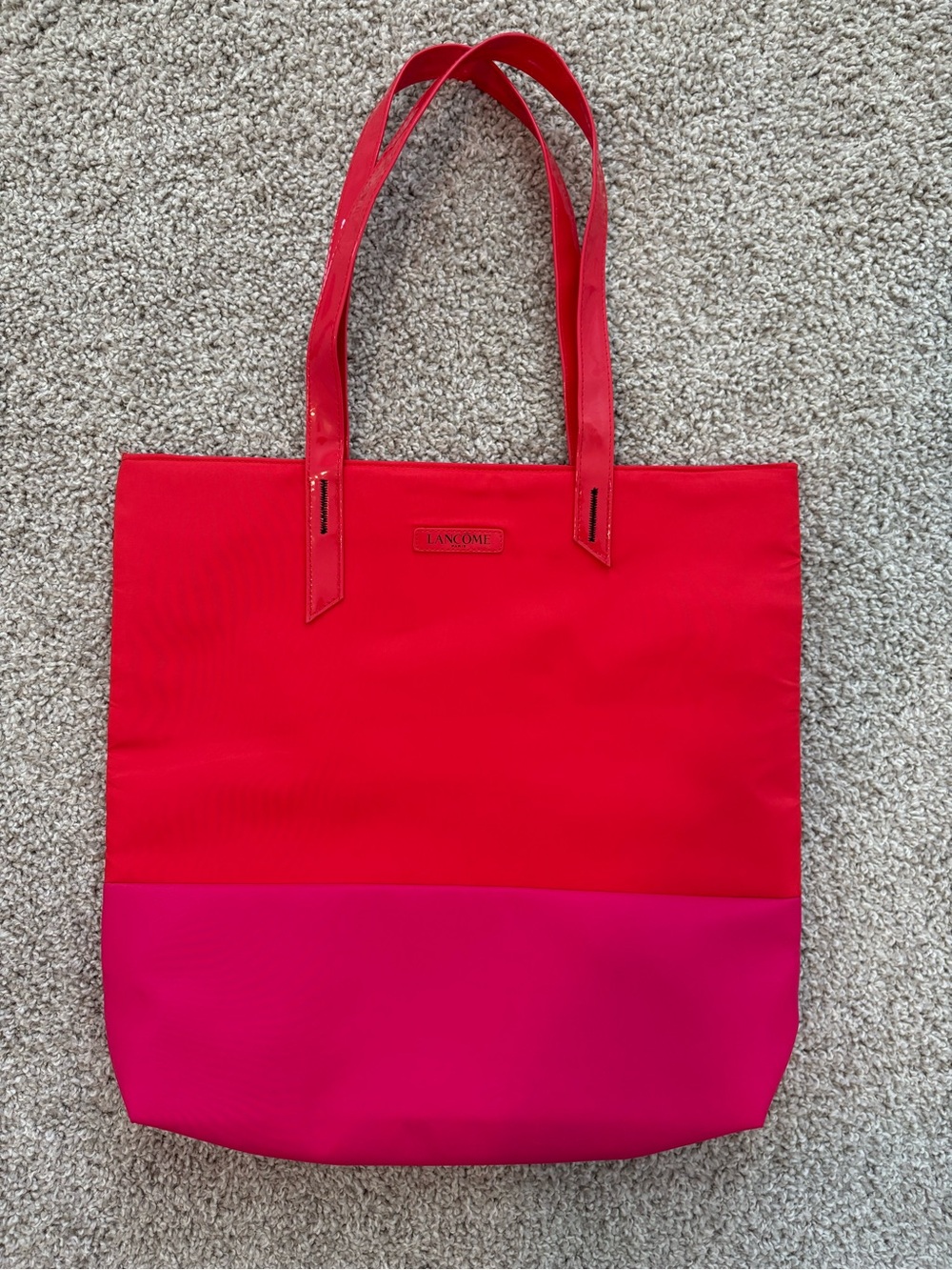 Lancôme Paris Pink Red Tote Bag Flamingo Lips Lollipop Print